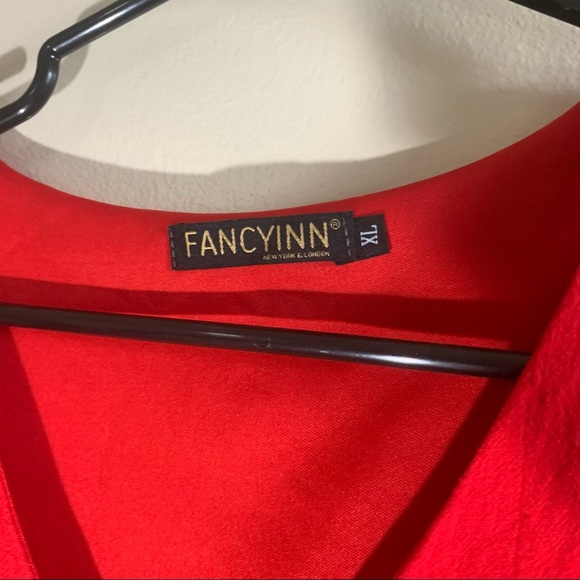 Red Flowey Peplum Sleeve Midi Dress WITH POCKETS - Picture 4 of 15